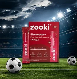 Zooki Electrolytes+ Exercise & Recover, Cherry Flavour - 30 Sachets