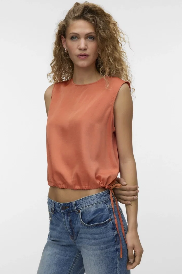 Vero Moda VMMIRA SL SHORT TOP WVN langoustino