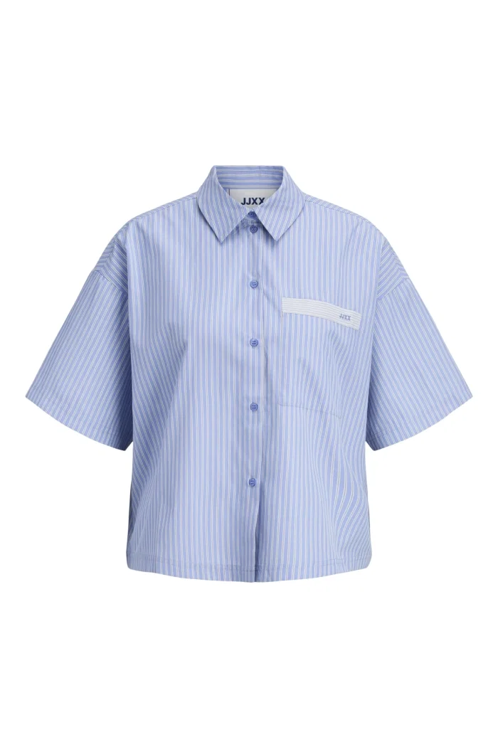 Jack and Jones JXCARO POPLIN SS SHIRT WVN hydrangea/stripe