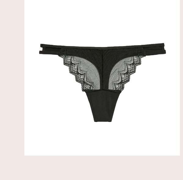 Diva Thong in Tuxedo Black