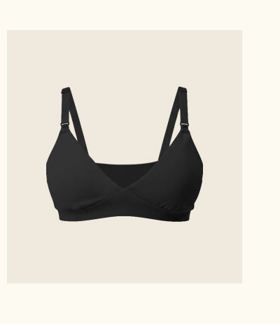 SoftStretch Cotton Maternity & Nursing Bralette in Black