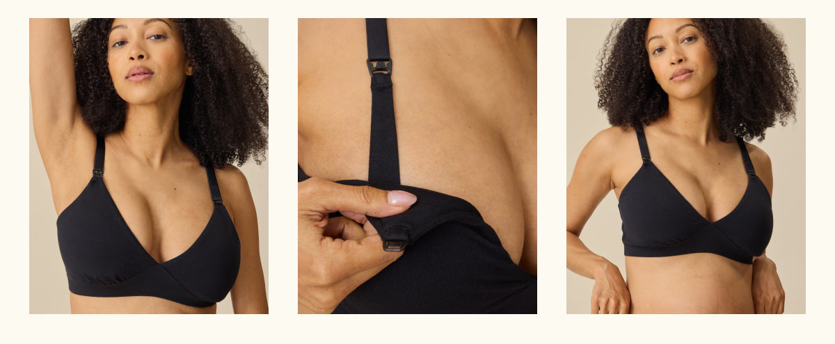 SoftStretch Cotton Maternity & Nursing Bralette in Black