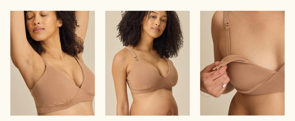 SoftStretch Cotton Maternity & Nursing Bralette in Buff