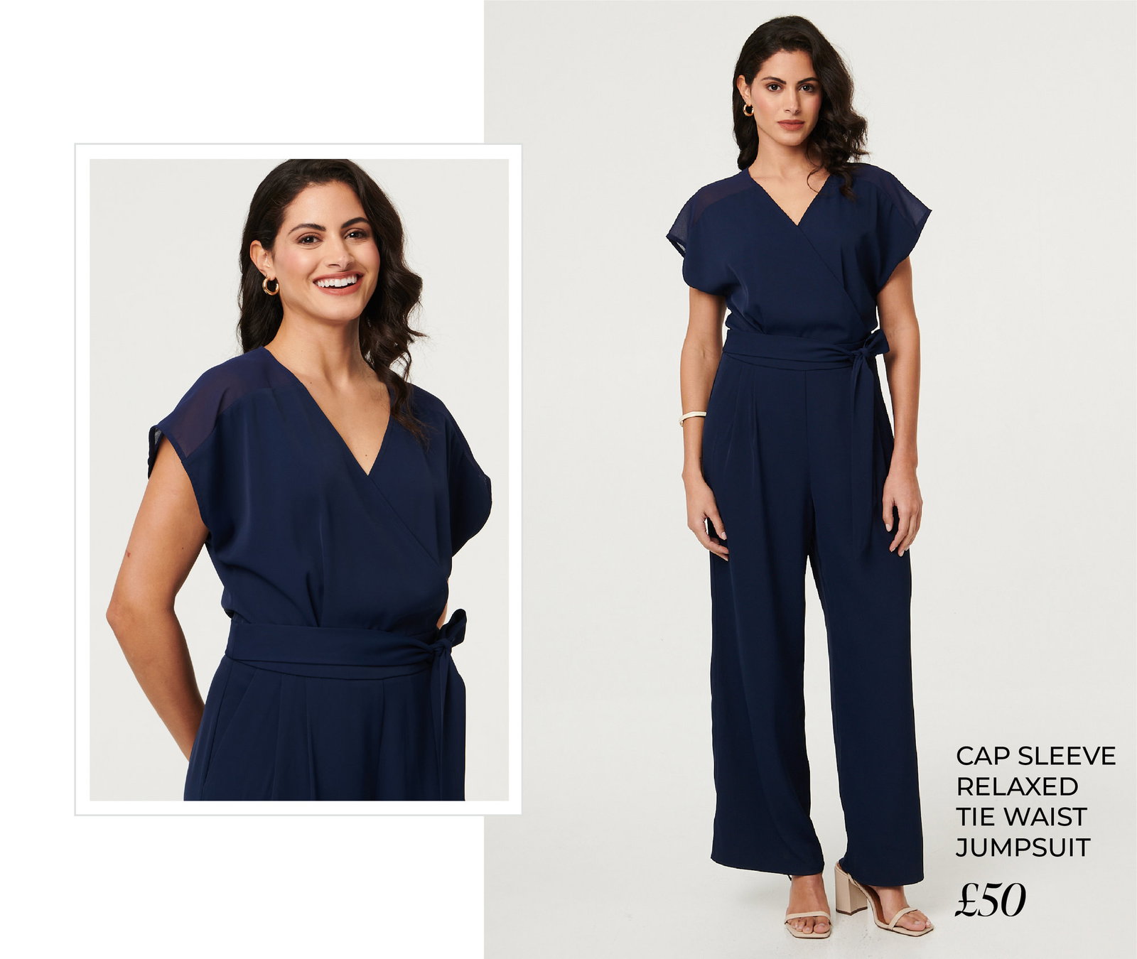 Cap Sleeve Relaxed Tie Waist Jumpsuit | Shop Now