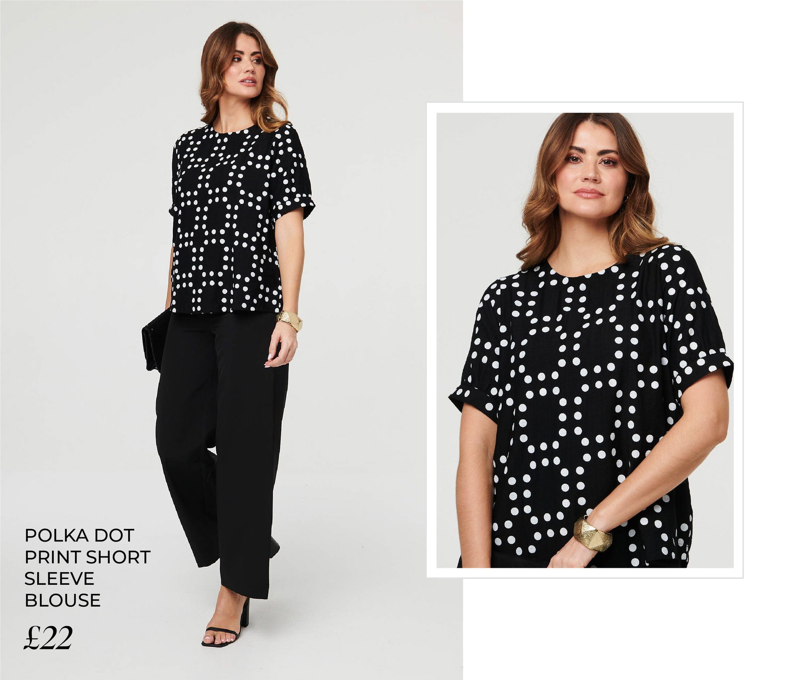 Polka Dot Print Short Sleeve Blouse | Shop Now