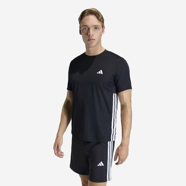 ADIDAS T-shirt nera Essentials uomo palestra regular fit traspirante cotone