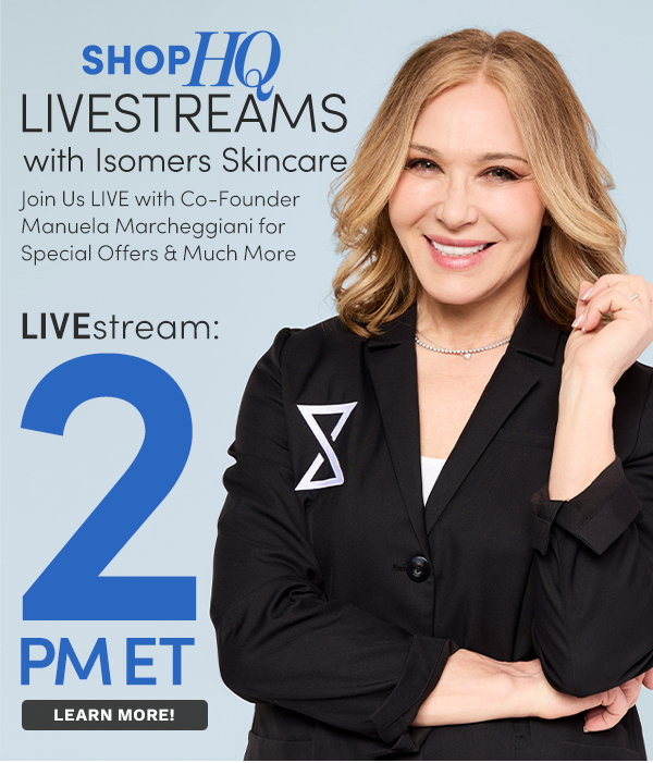 ShopHQ Livestreams with Isomers Skincare - 2pm ET