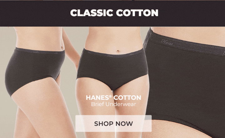 Hanes Women's Cotton Brief Underwear, Moisture-Wicking, 6-Pack