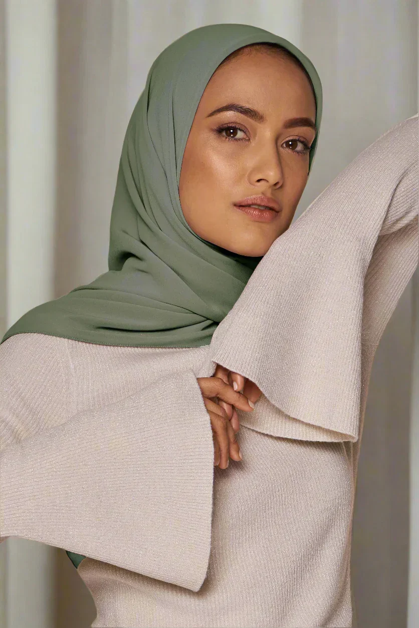 Image of Everyday Chiffon Hijab - Matte Green