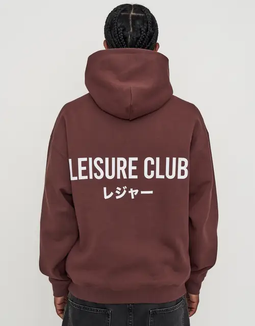 Leisure Club Print Oversized Hoodie