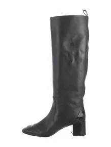 Interlocking CC Logo Leather Boots