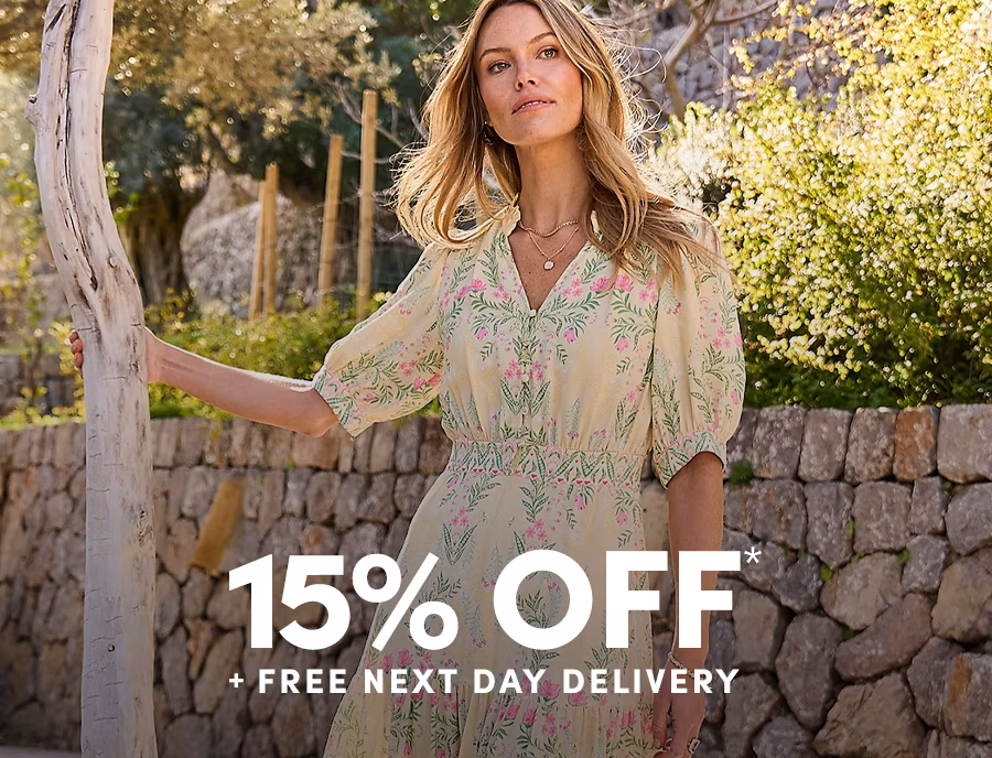 15% off and free next day delivery