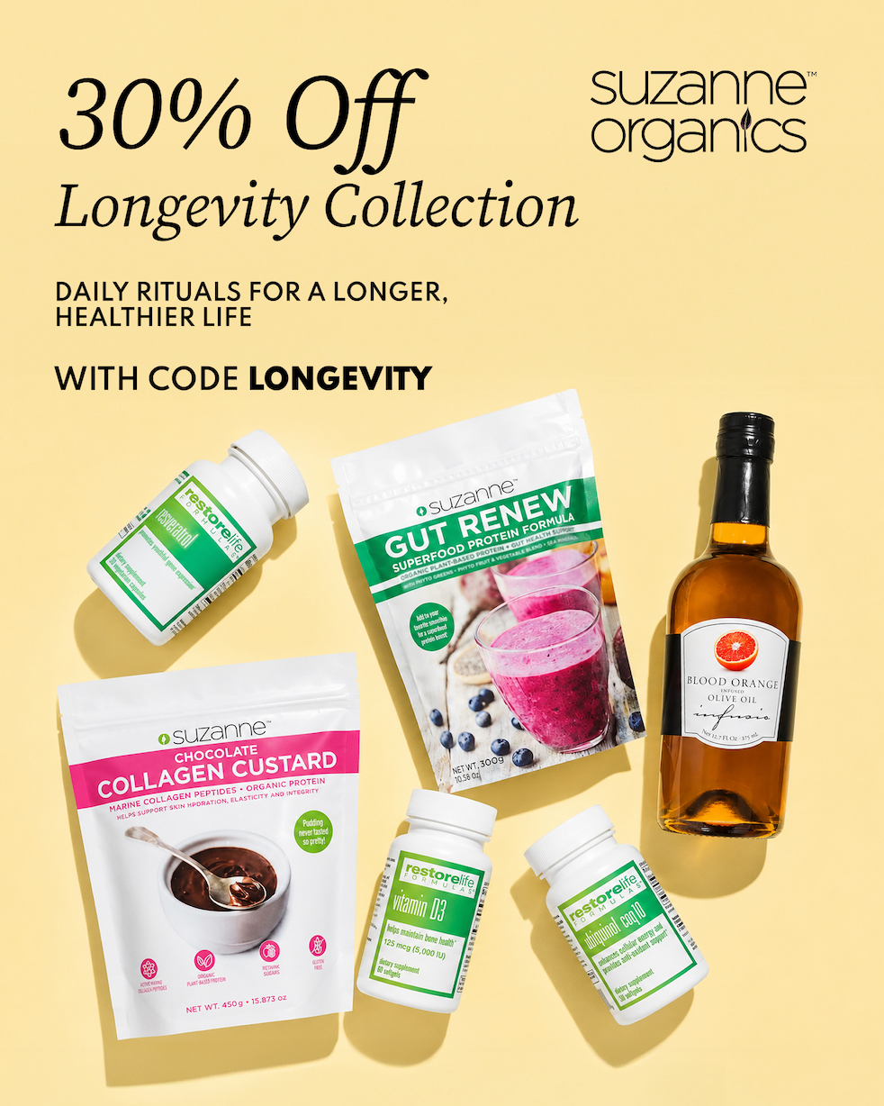 Suzanne Organics: 30% off Longevity collection