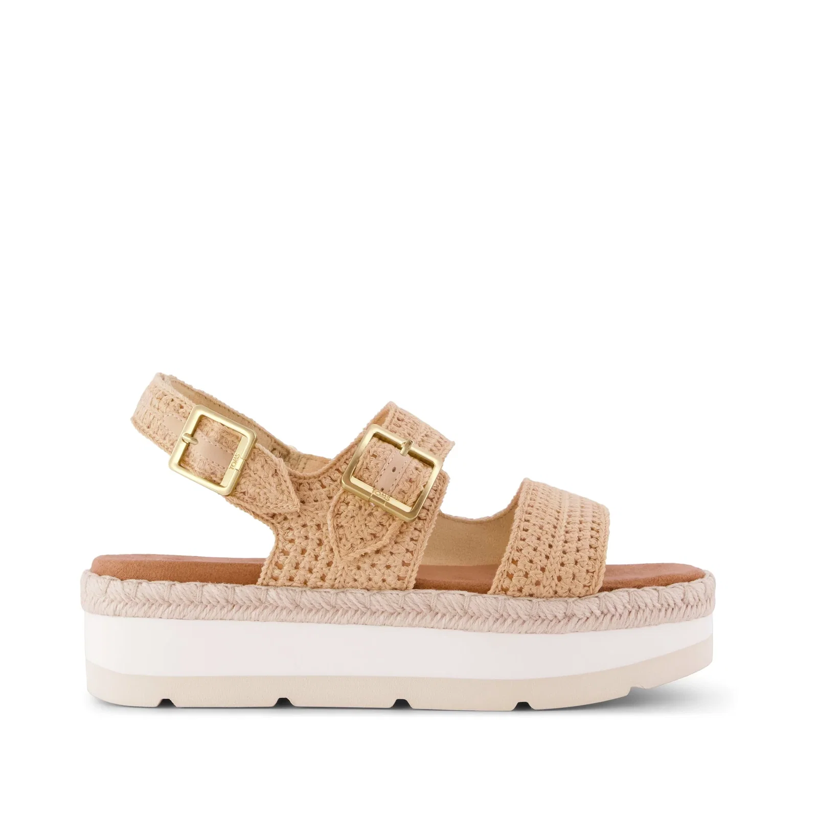 Image of Womens Giana Flatform Sandal Almond Crochet