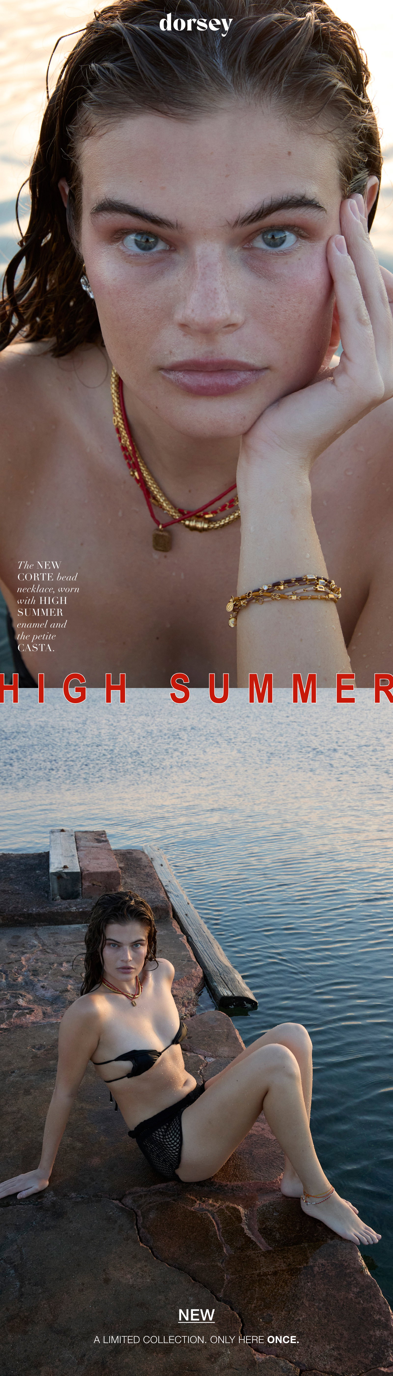 Shop the High Summer Capsule: a new, limited collection, only here once. The new Corte Bead Necklace pairs with High Summer Enamel and the Casta Chain.