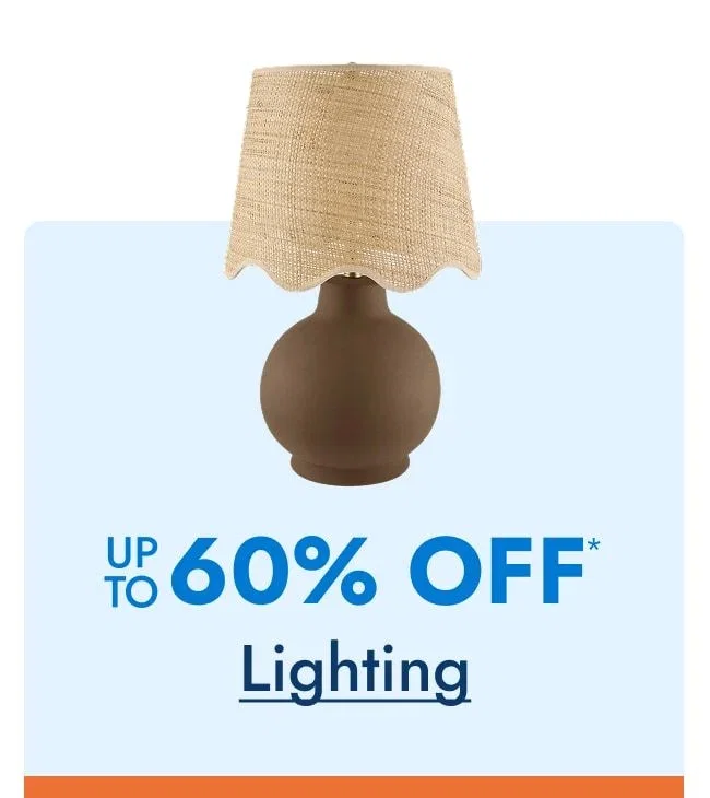 Lighting up to 60% off