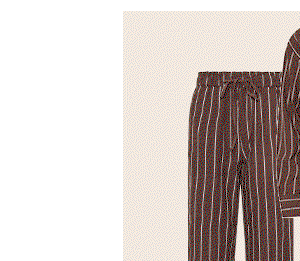 Chocolate Brown Stripe Linen Wide Leg Trousers