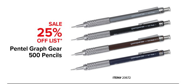 25% off Pentel Graph Gear 500 Mechanical Pencils