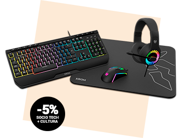 Combo Gaming Krom KenyaTeclado + ratón + auricular + alfombrilla