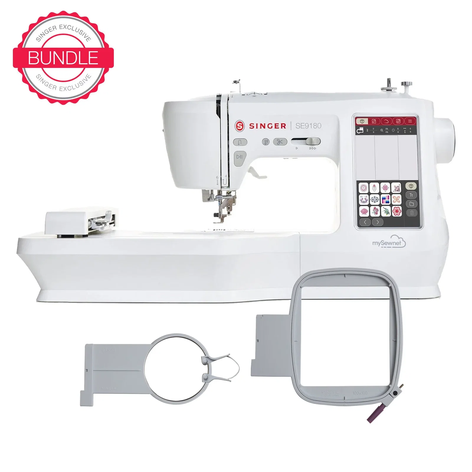 Image of SINGER® SE9180 Sewing & Embroidery Machine & Hoops Bundle