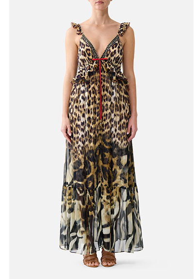 FRILL BRALETTE LONG DRESS | LEOTIGRA LAND