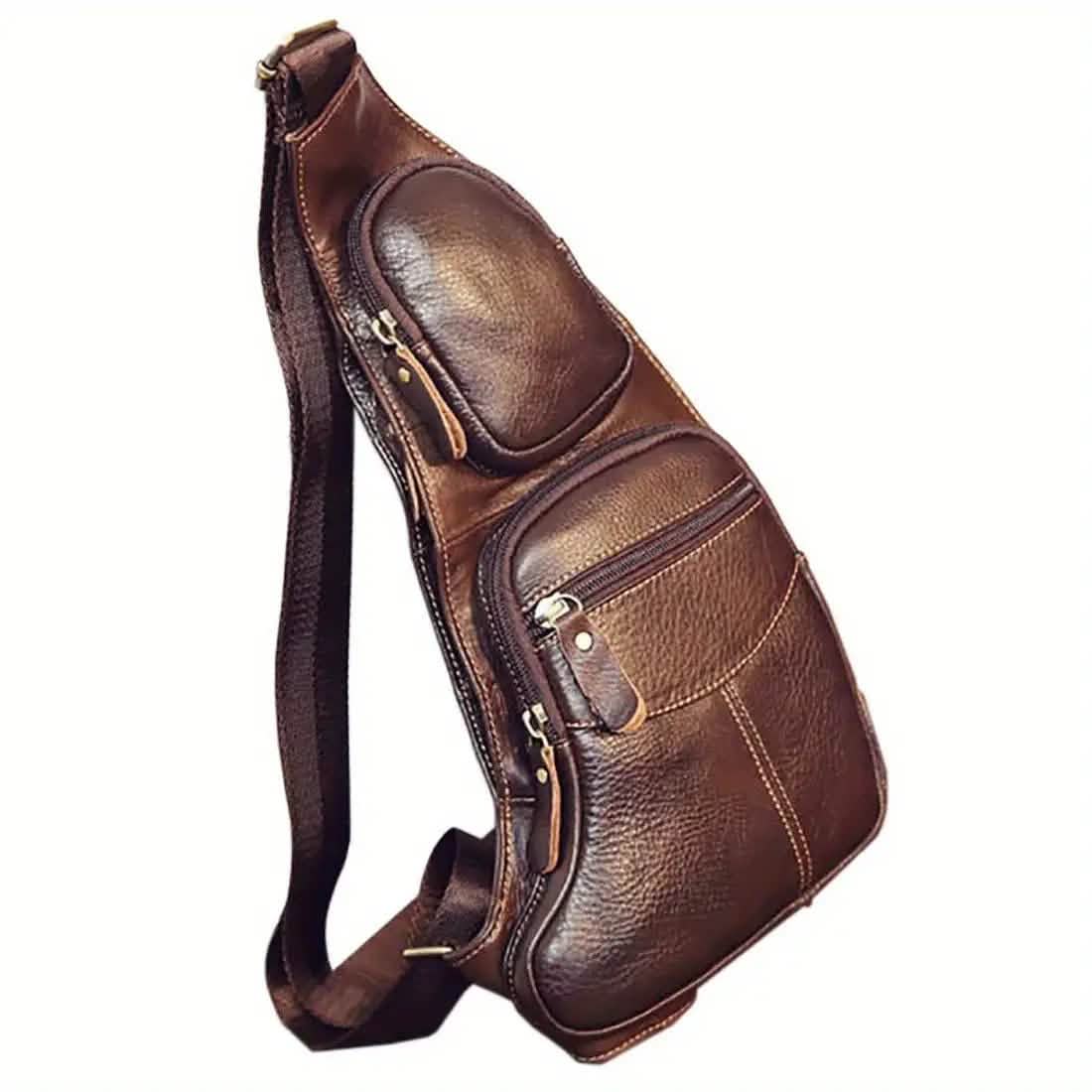 Image of Genuine Leather Crossbody Sling Bag (Unisex)