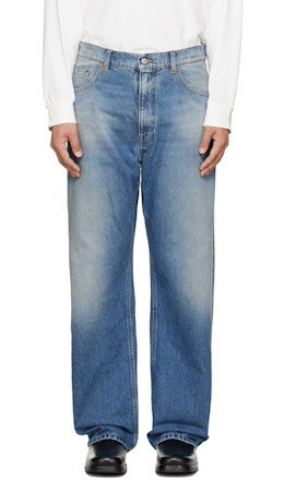 Blue Straight-Leg Jeans