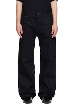 Black Curved Knee Jeans