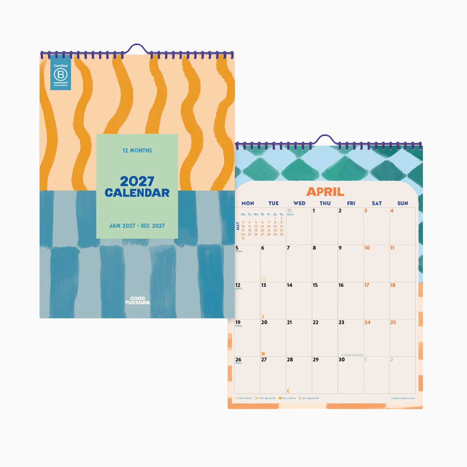 Image of Coastal Stripe A4 2027 Calendar