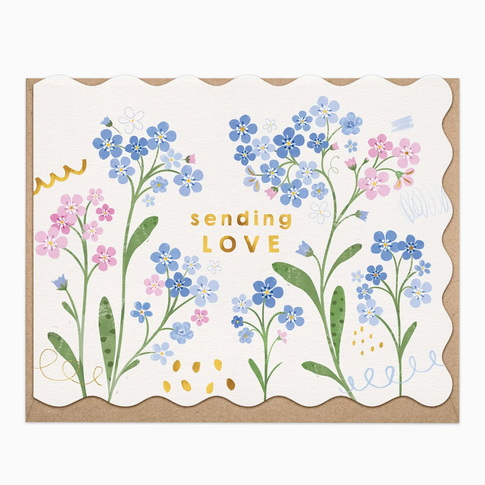Image of H438 - Forget Me Nots Sending Love Card