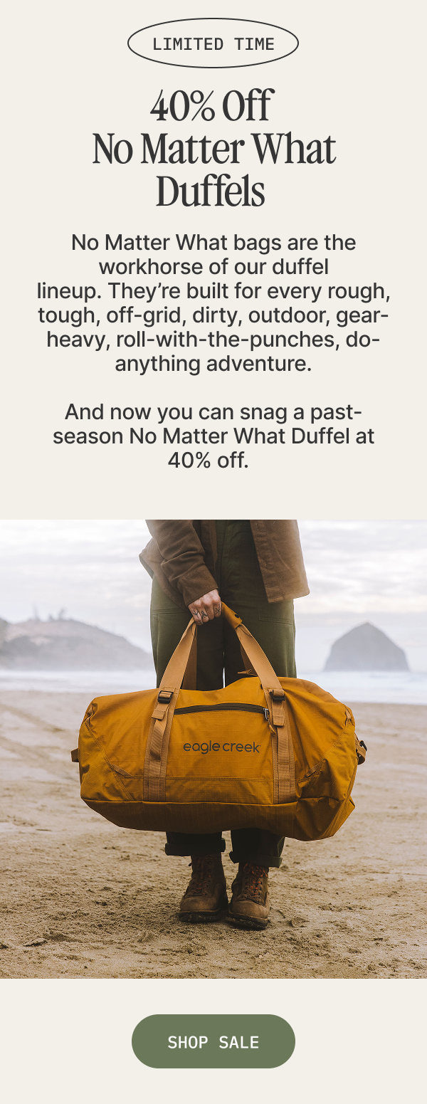 40% Off NMW Duffels