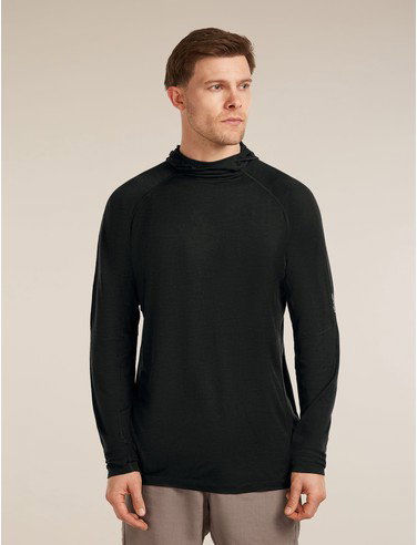 Men's 150 MerinoFine™ Ace Long Sleeve Hoodie UPF - Black / L
