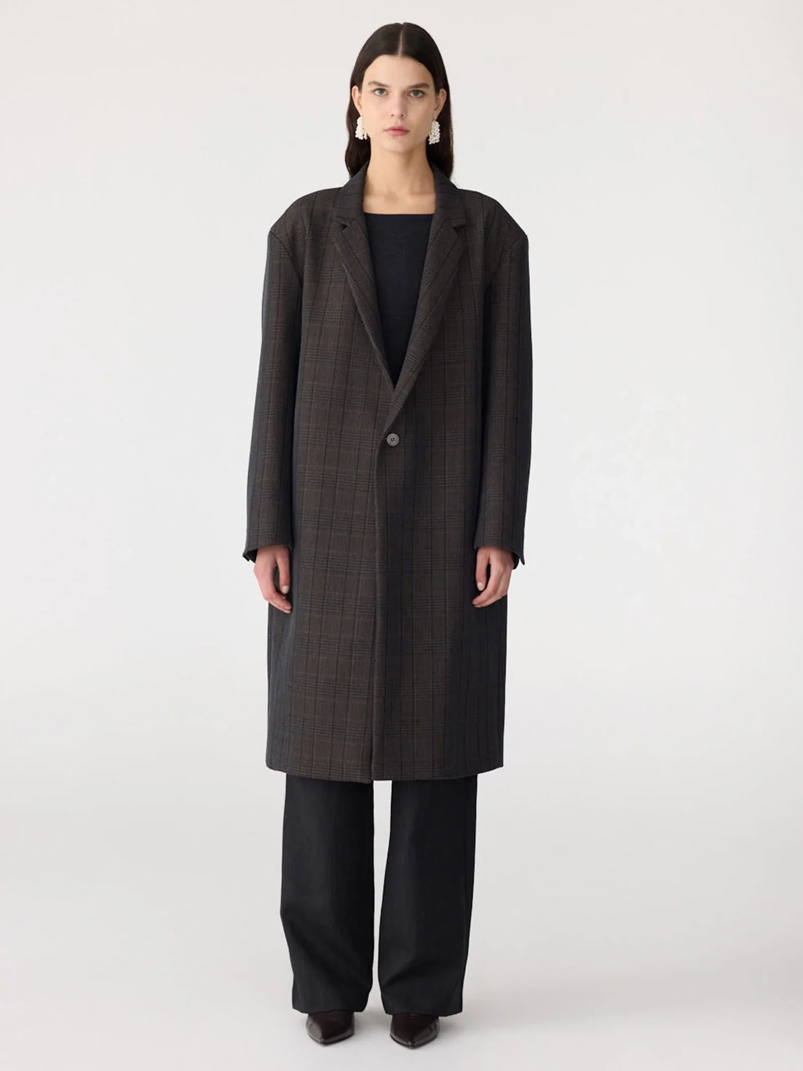 Image of Check Wool Coat