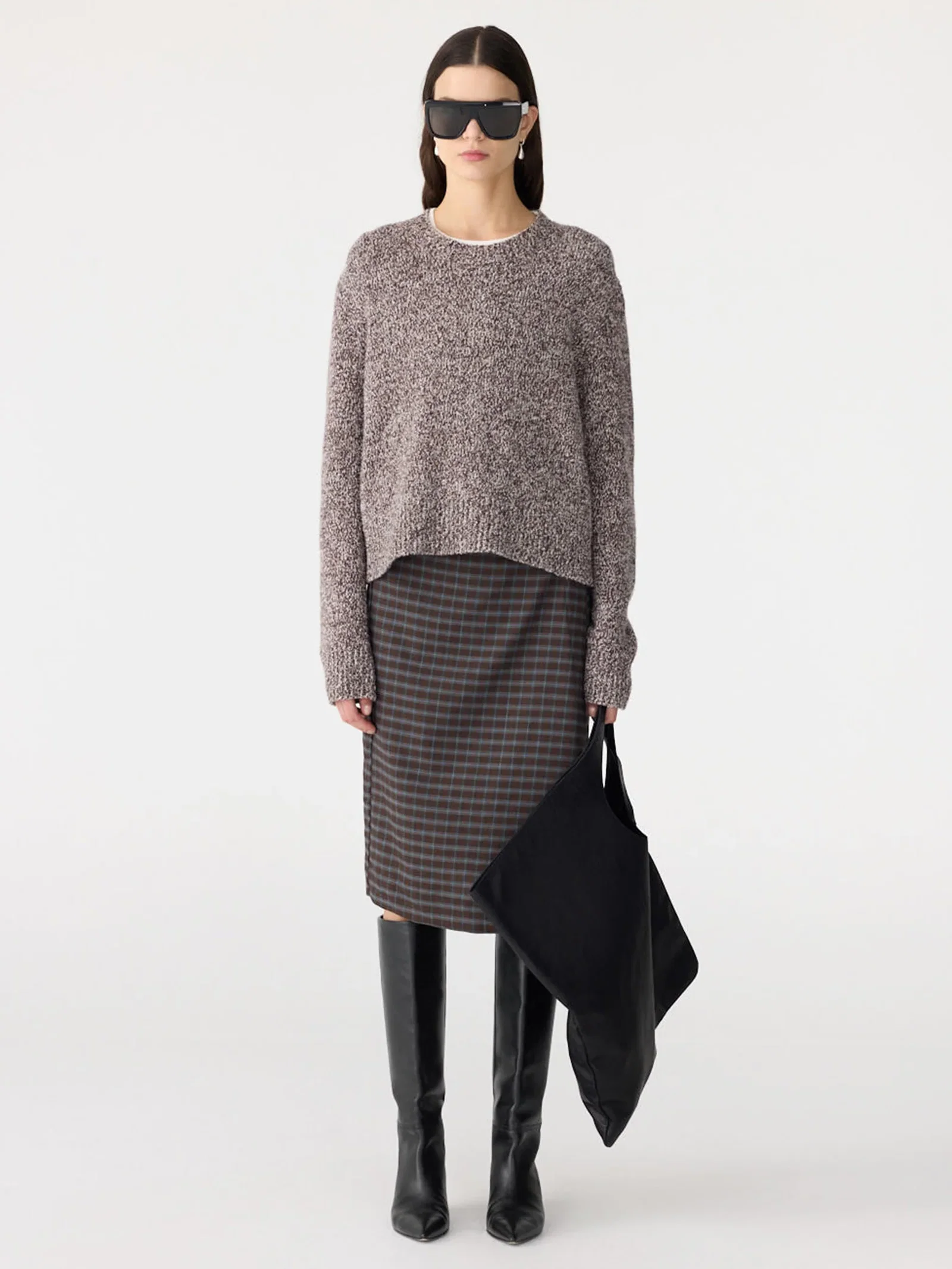Image of Melange Crew Neck Knit