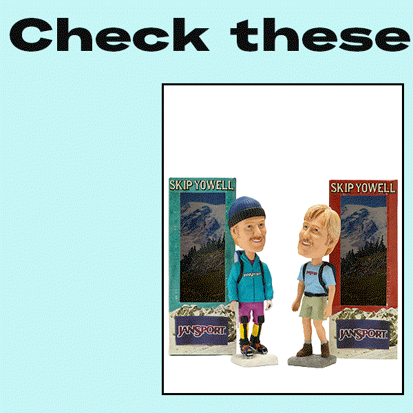 Snag these Jansport bobble heads of Skip Yowell | Download the Zumiez App for iOS and Android