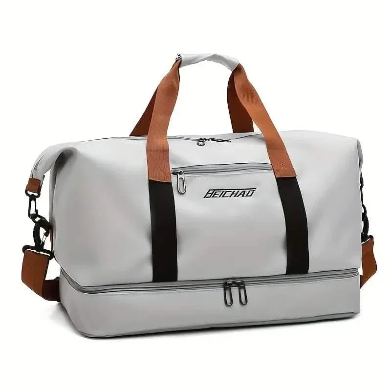 Image of Nylon Duffel Bag for Travel – Large Capacity, Foldable, Shoe Compartment – Men & Women