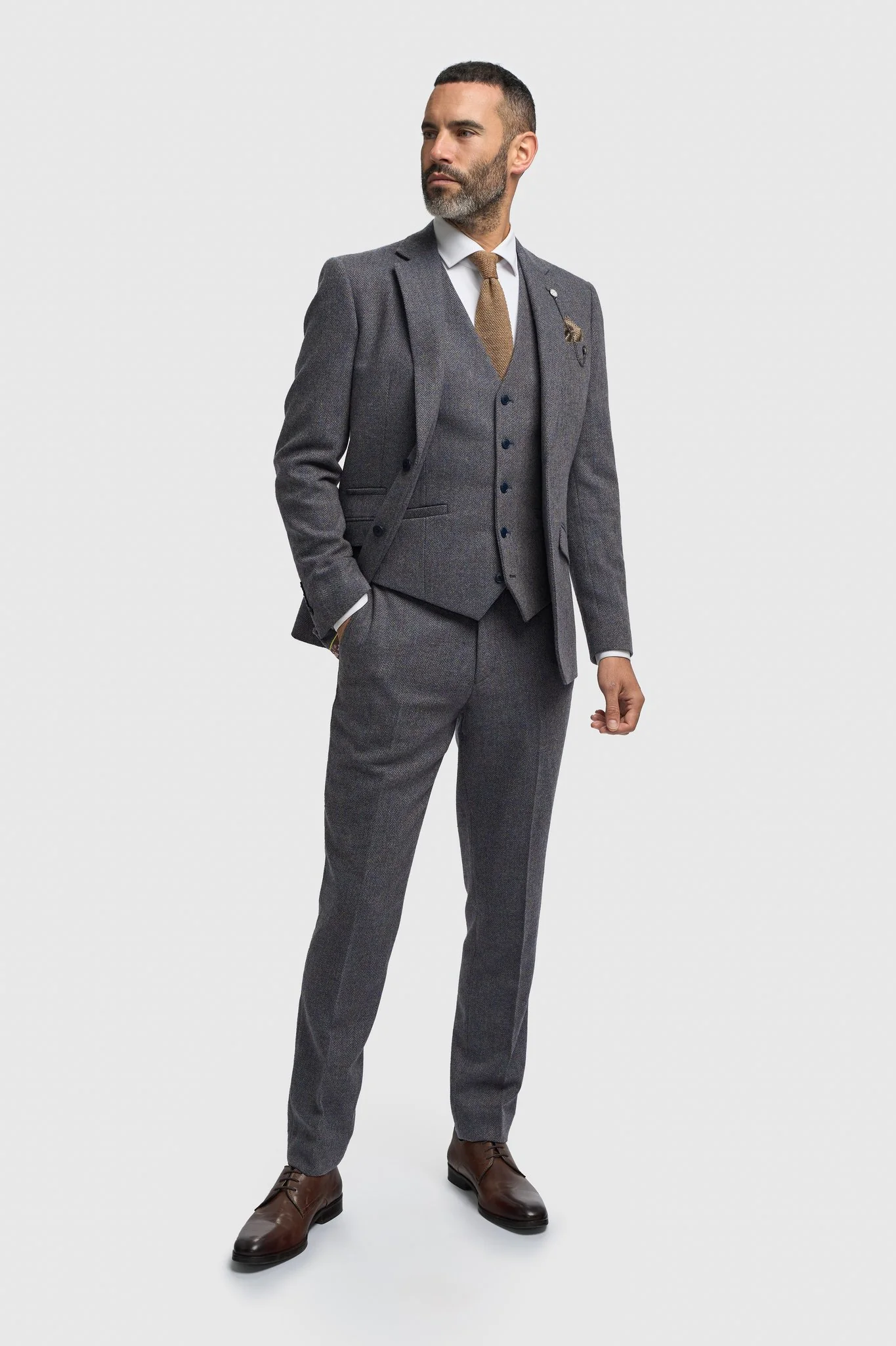 Image of Thomas Savoy Tweed Three Piece Suit