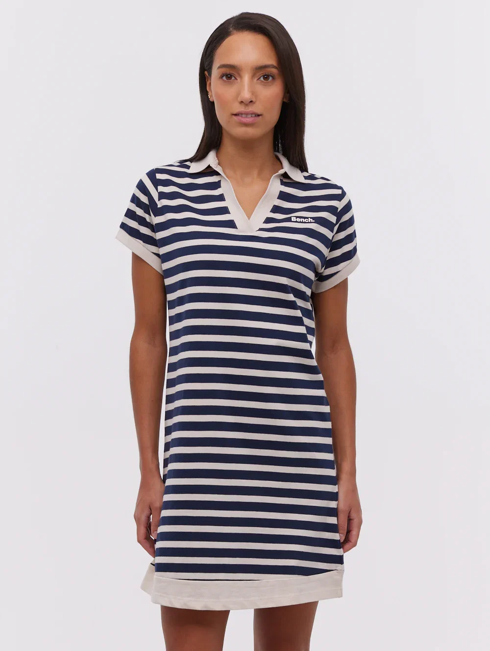 Image of Orenda Stripe Polo Dress - Blue