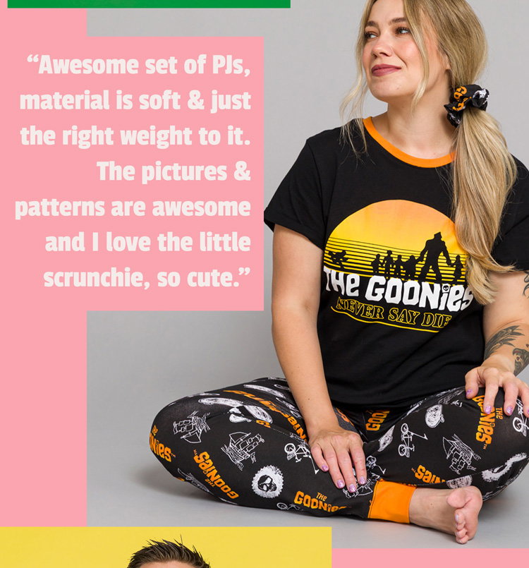 Women's The Goonies Never Say Die Pyjamas with Scrunchie