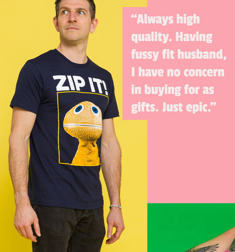 Rainbow Zippy Zip It Navy T-Shirt