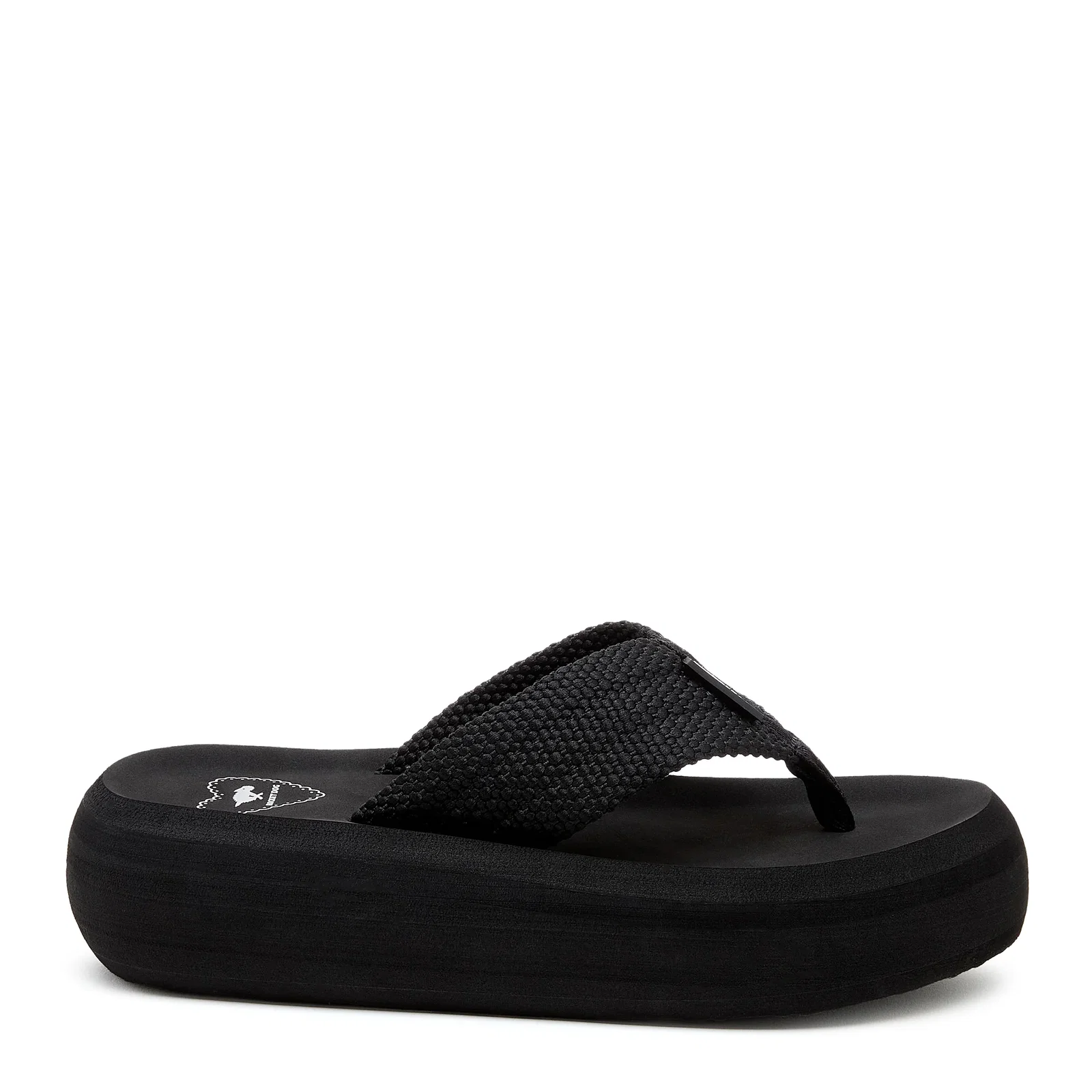 Image of Sandy Black Webbing Platform Flip Flop