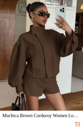 Muchica Brown Corduroy Women Long...