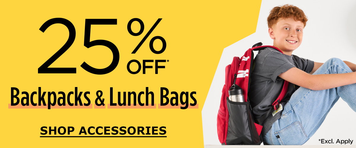 25% OFF Backpacks and Lunch Bags | SHOP ACCESSORIES
