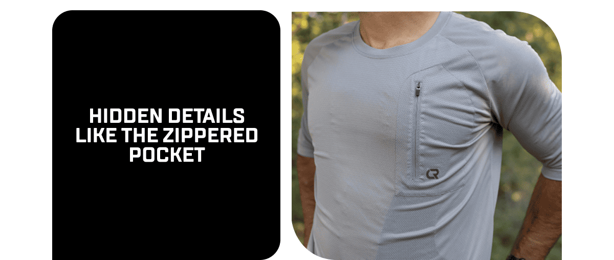 Hidden details like the zippered pocket