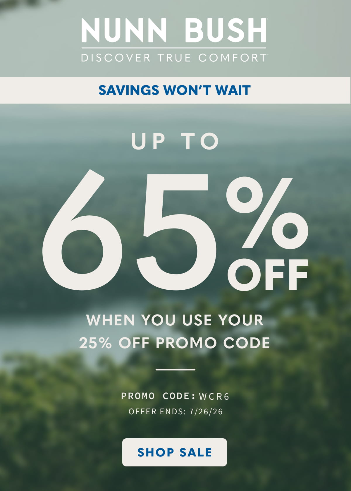 Up to 65% off when you use your 25% off promo code: WCR6.