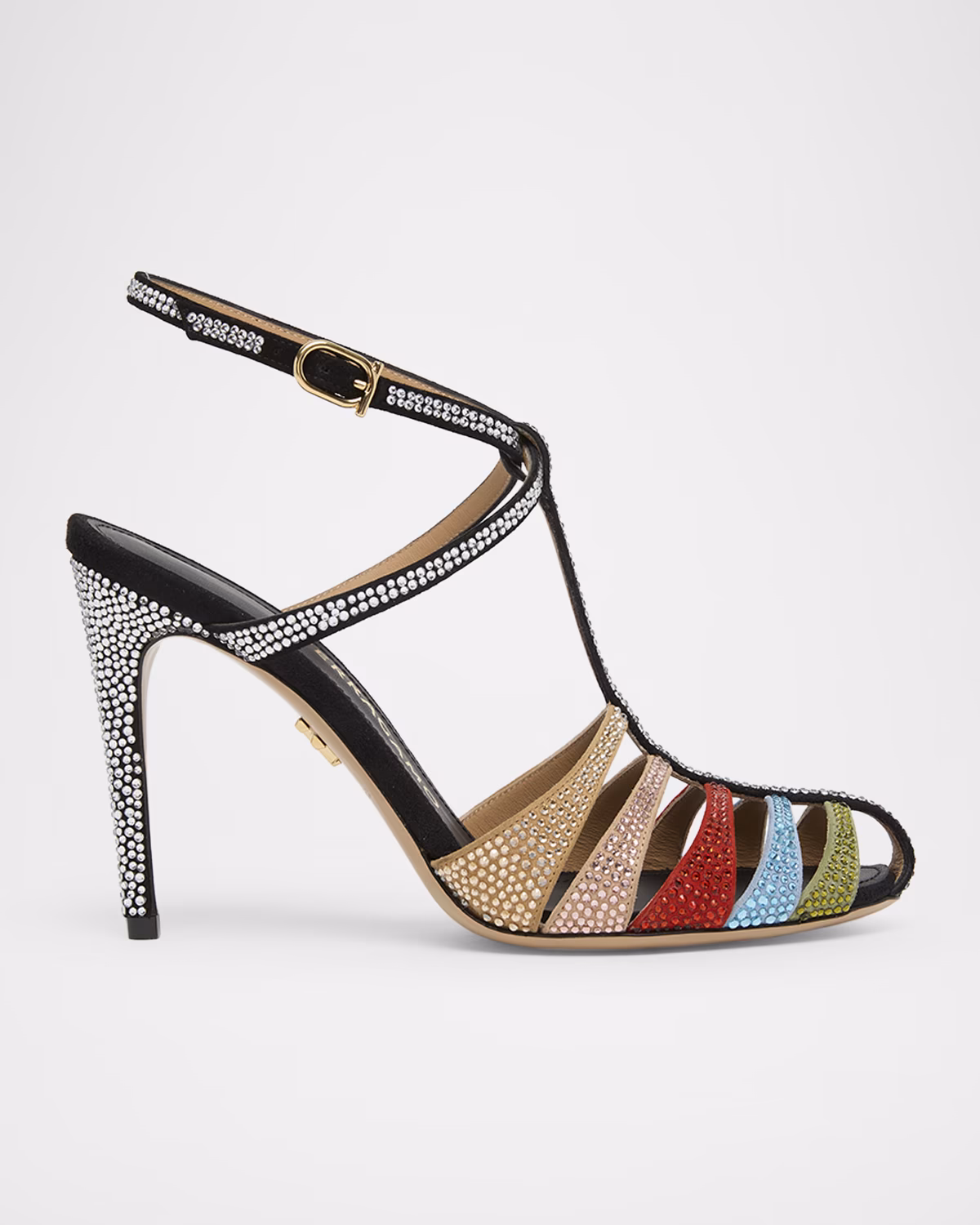 95mm Lipa Rainbow Embellished Suede Pumps