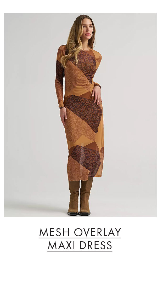 Mesh Overlay Maxi Dress