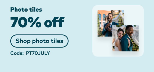 70% off photo tiles. Code: PT70JULY. Shop photo tiles.