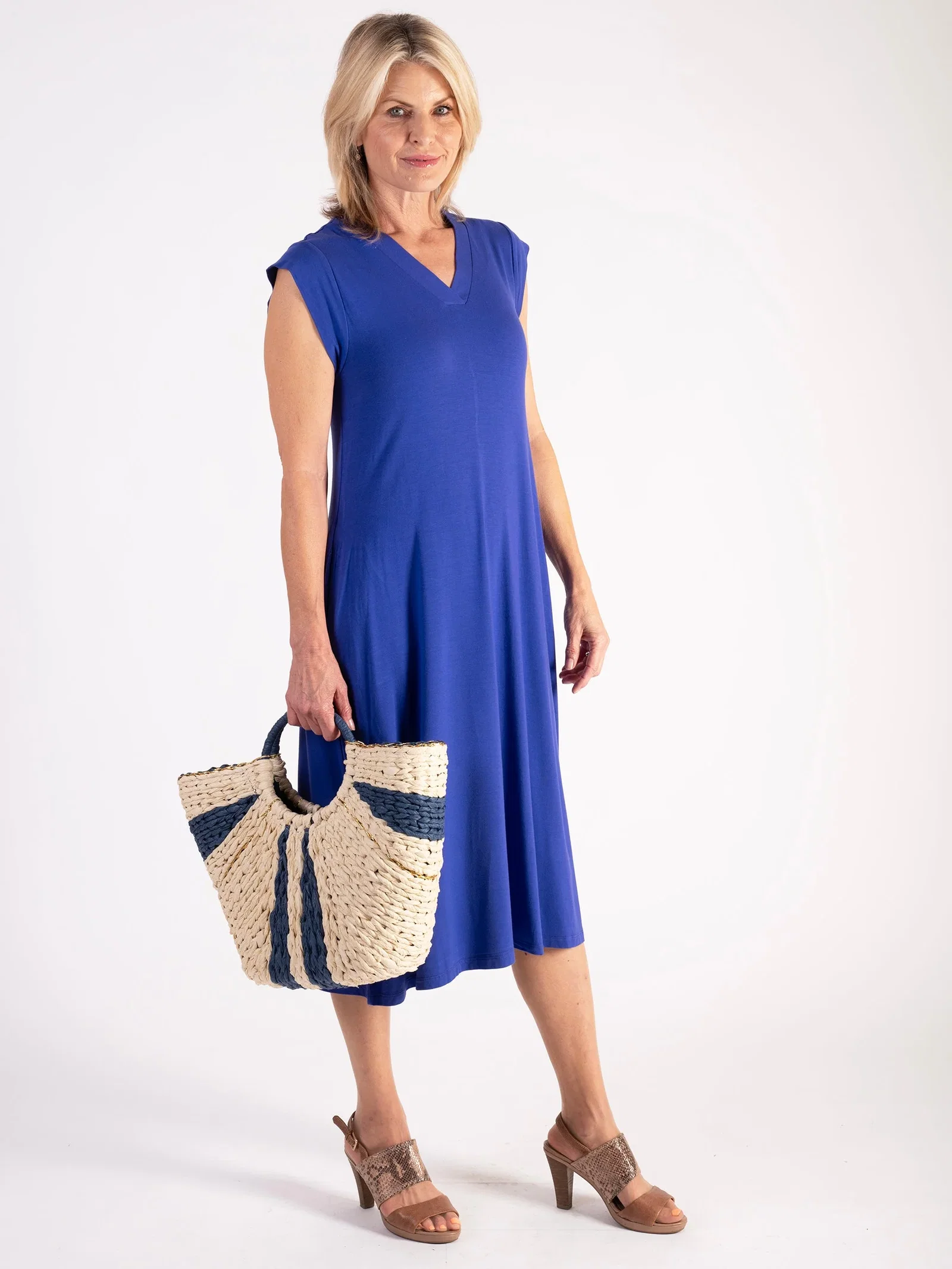 Image of Electric Blue Jersey Dress