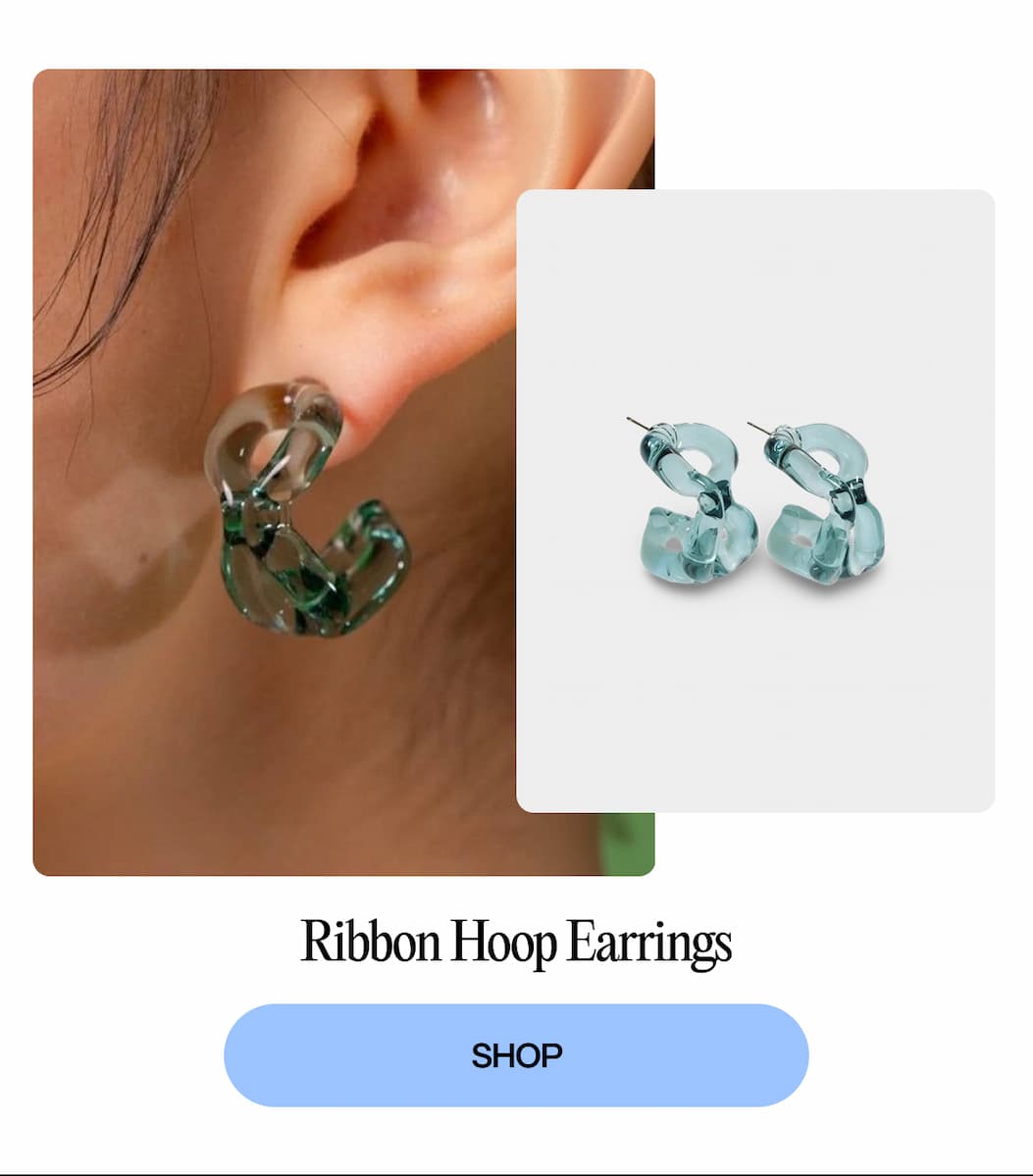Ribbon Hoop Earrings | SHOP
